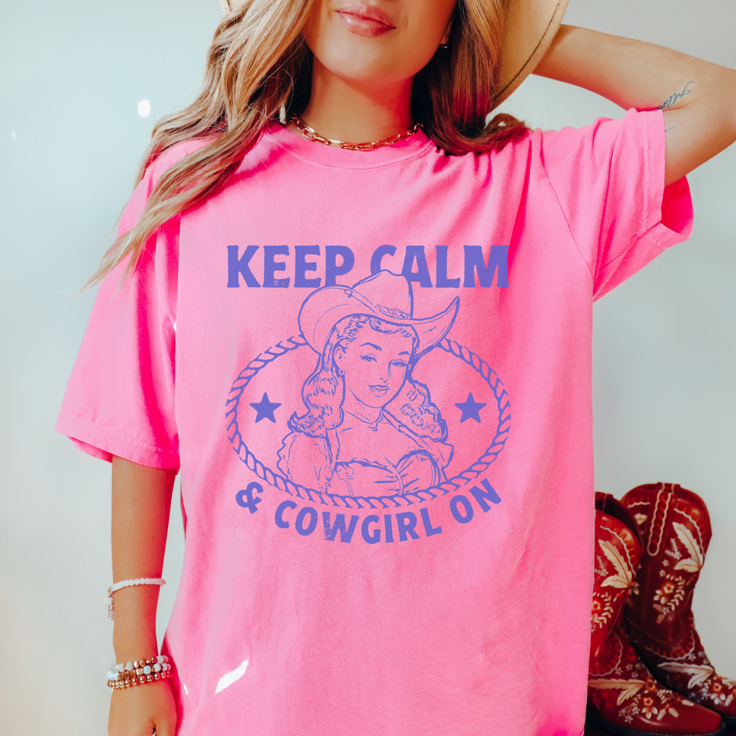 Keep Calm And Cowgirl On Tee