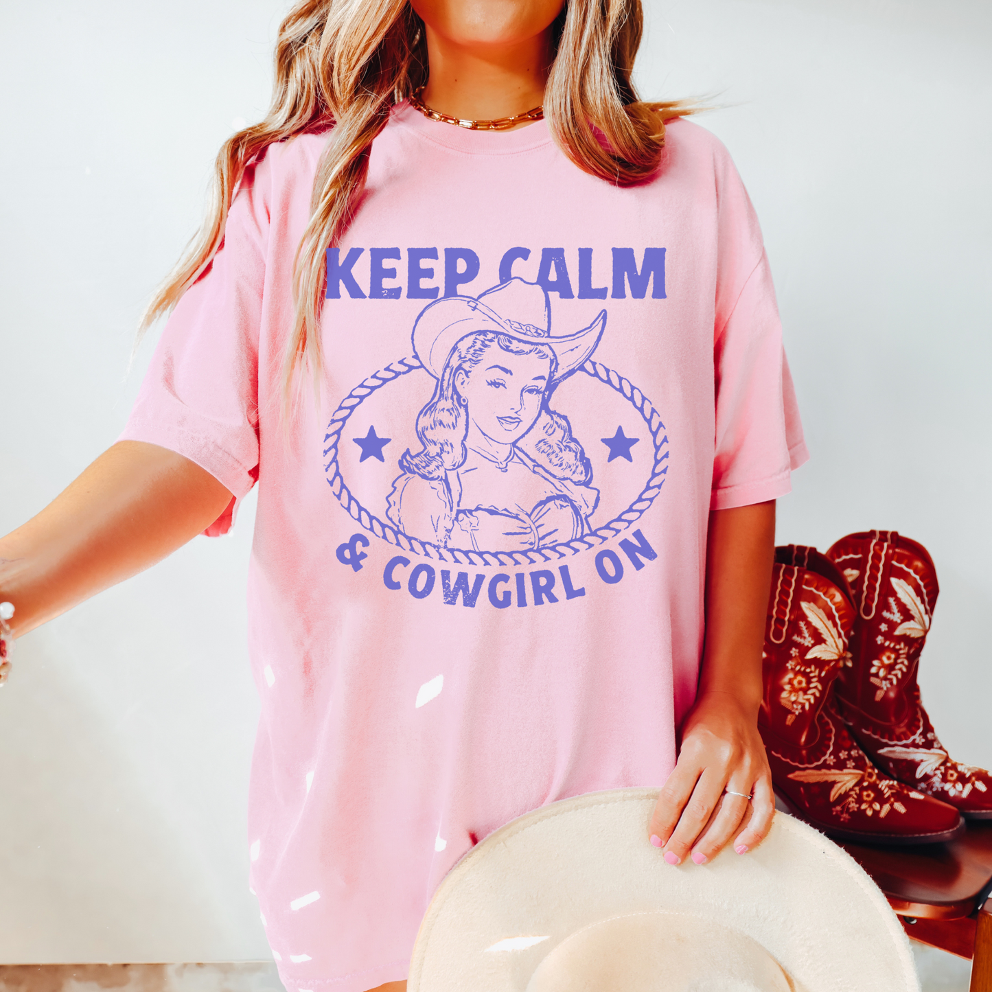 Keep Calm And Cowgirl On Tee