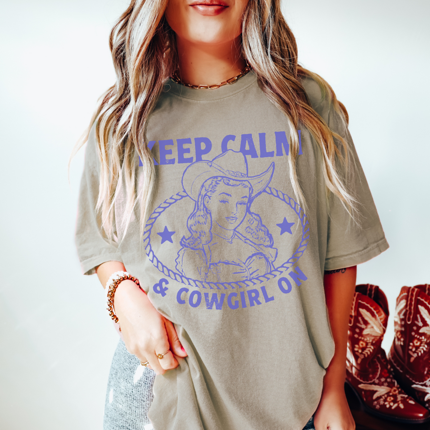 Keep Calm And Cowgirl On Tee