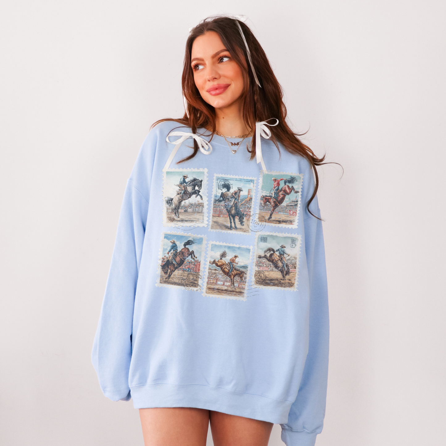 Western Cowboy Postage Stamp Sweatshirt