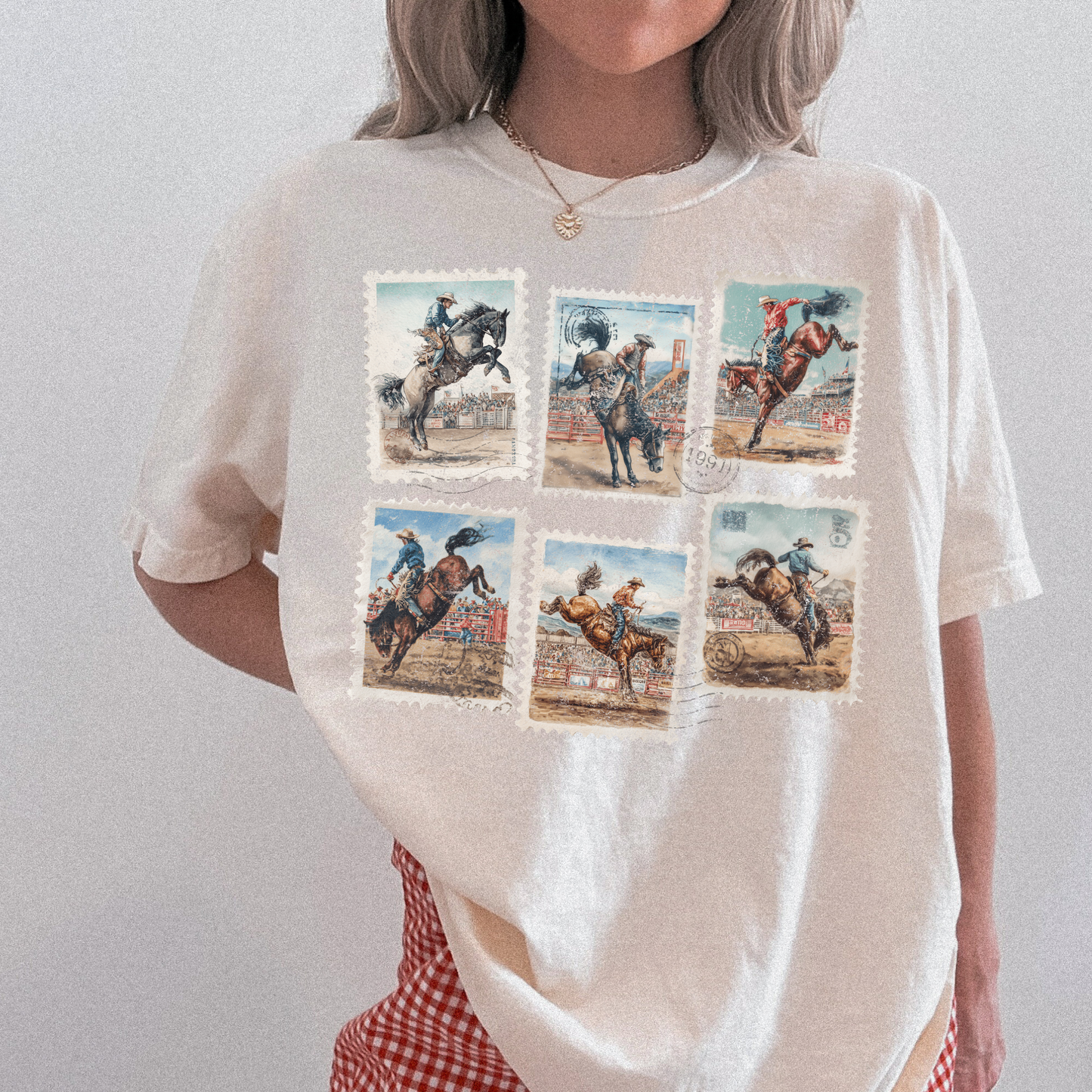 Western Cowboy Postage Stamp Shirt