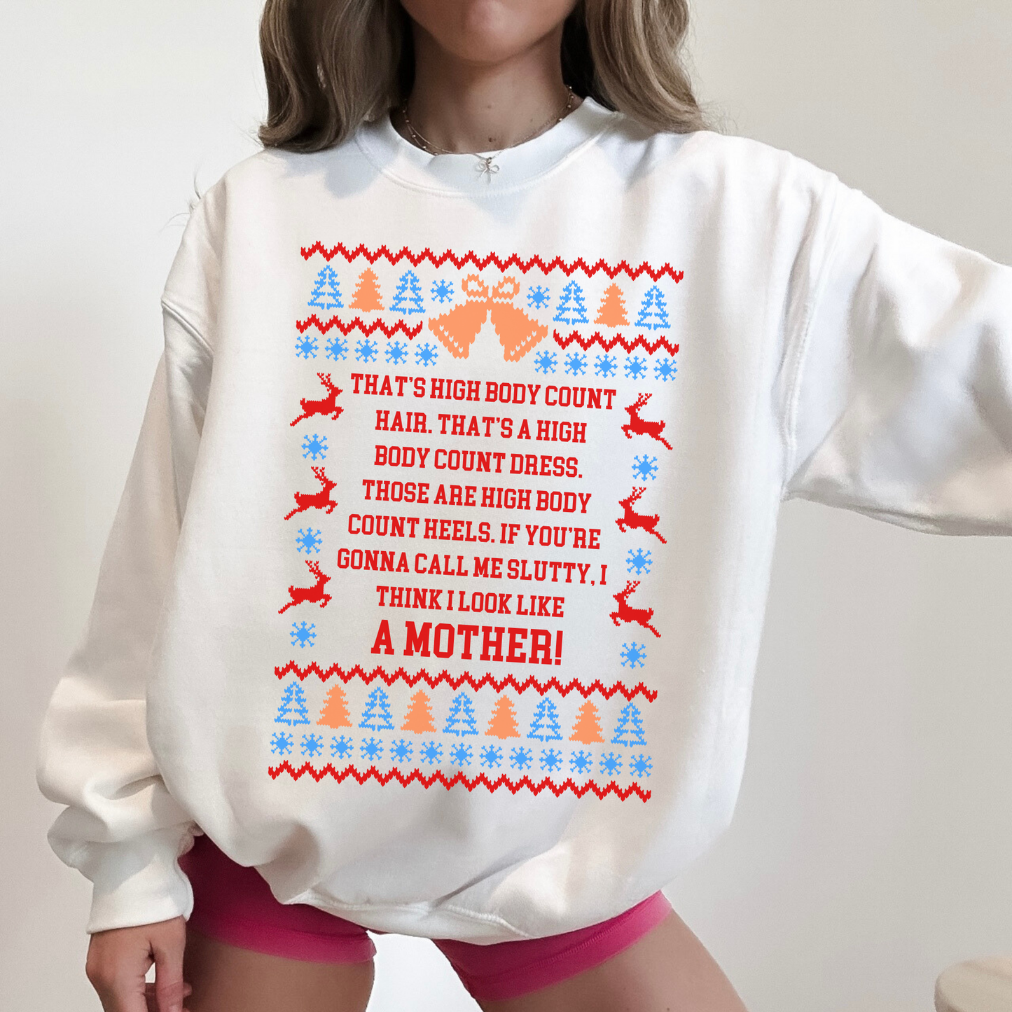 That's High Body Count Hair Ugly Christmas Sweater