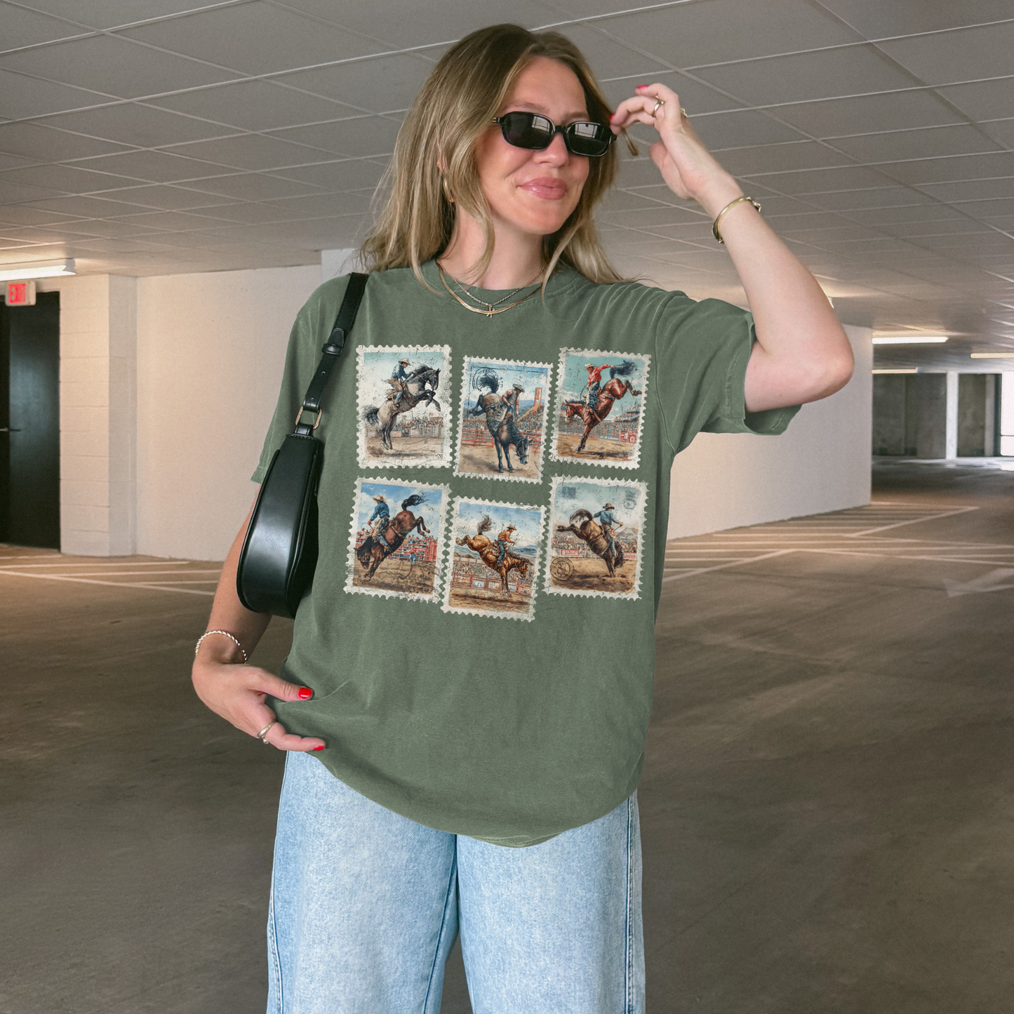 Western Cowboy Postage Stamp Shirt
