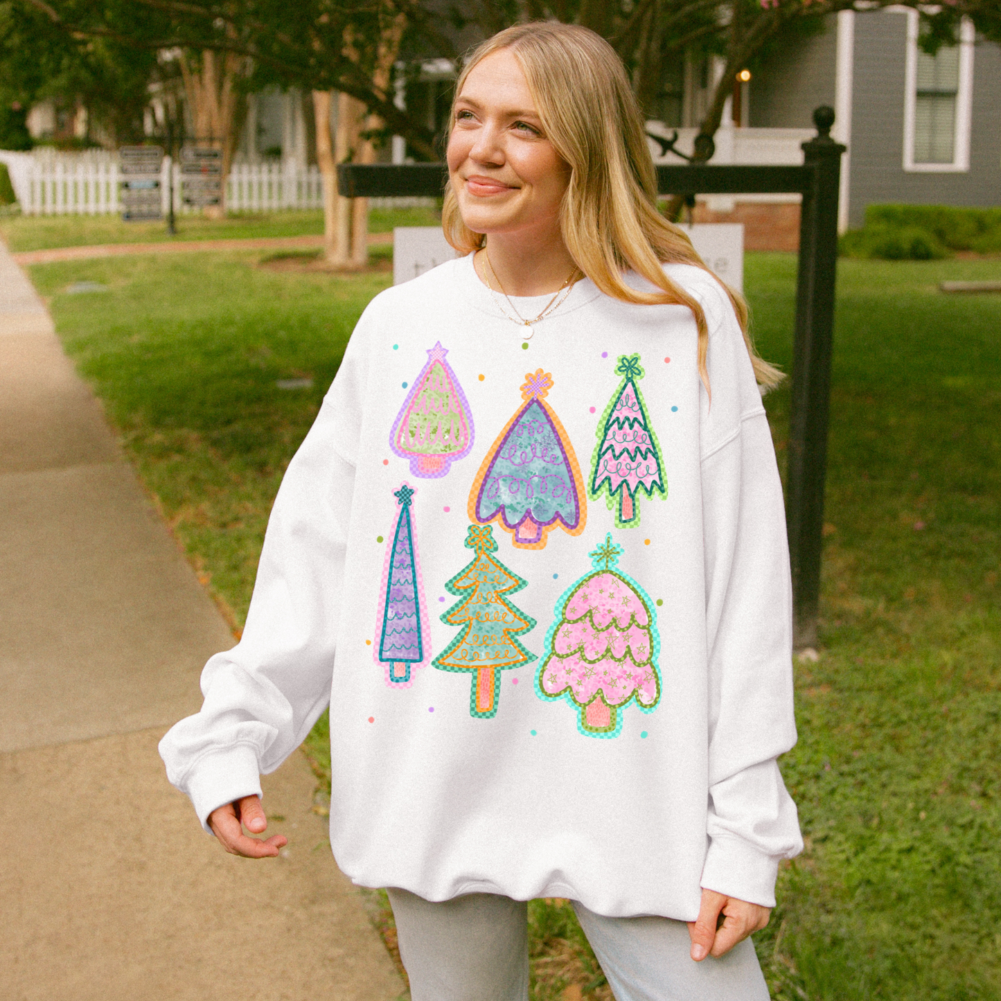 Preppy Christmas Tree Sweatshirt