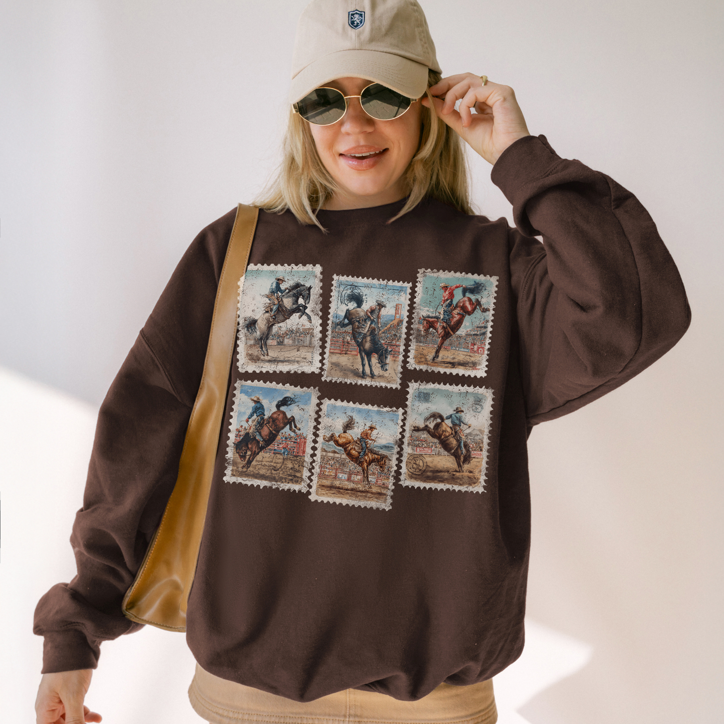 Western Cowboy Postage Stamp Sweatshirt