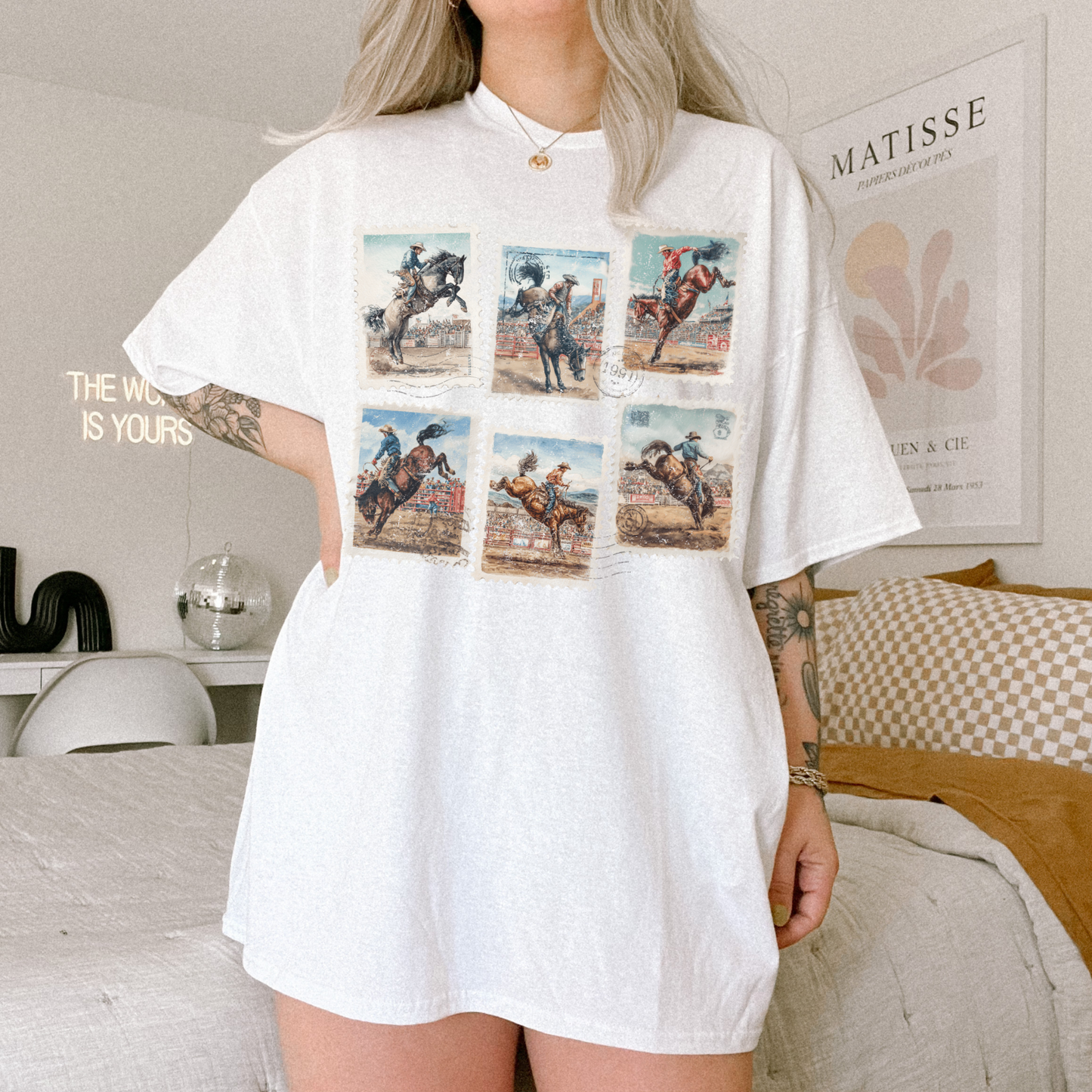 Western Cowboy Postage Stamp Shirt