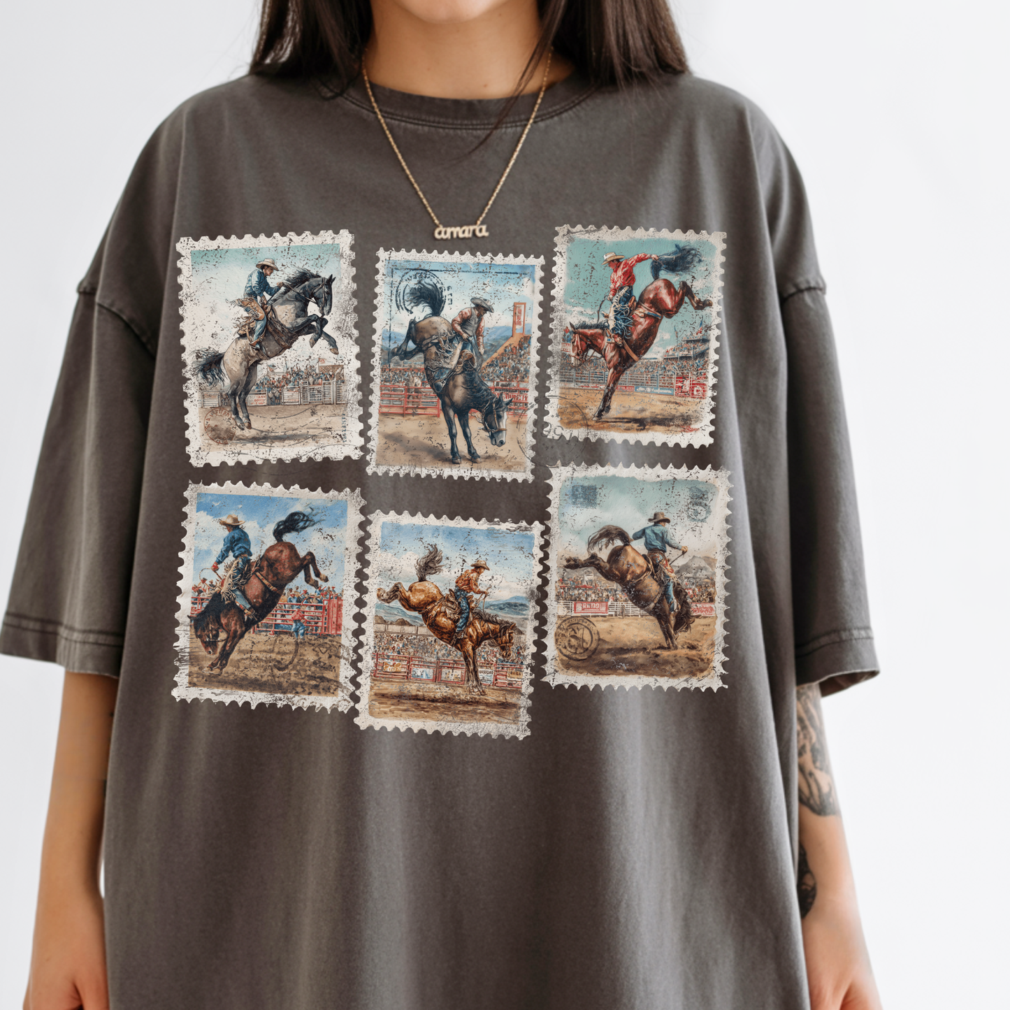 Western Cowboy Postage Stamp Shirt