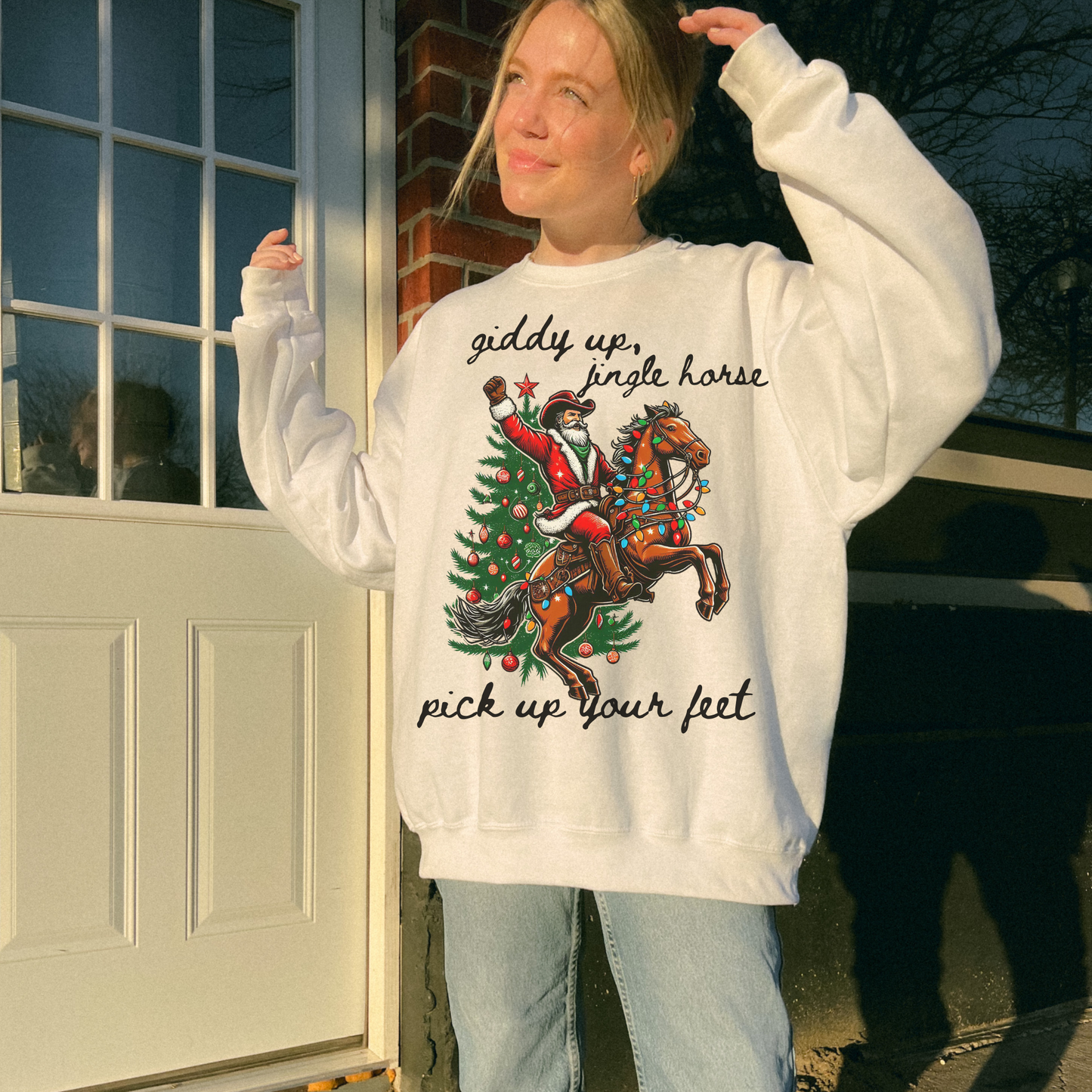 Giddy Up Jingle Horse Sweatshirt