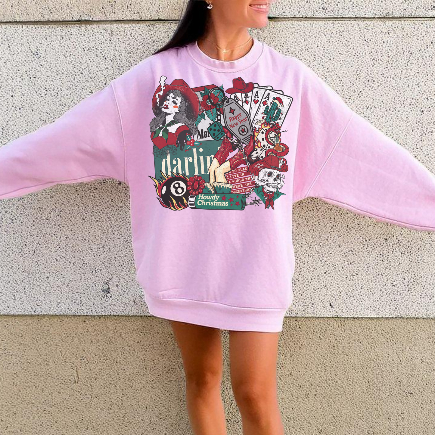Cowgirl Christmas Collage Sweatshirt