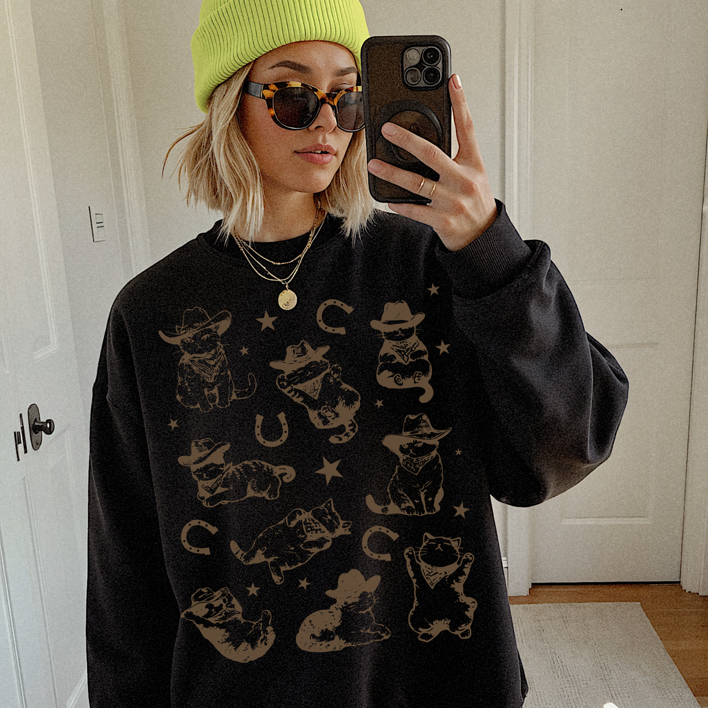 Western Cowboy Cat Sweatshirt