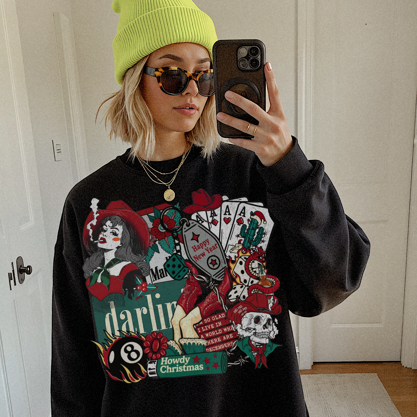 Cowgirl Christmas Collage Sweatshirt