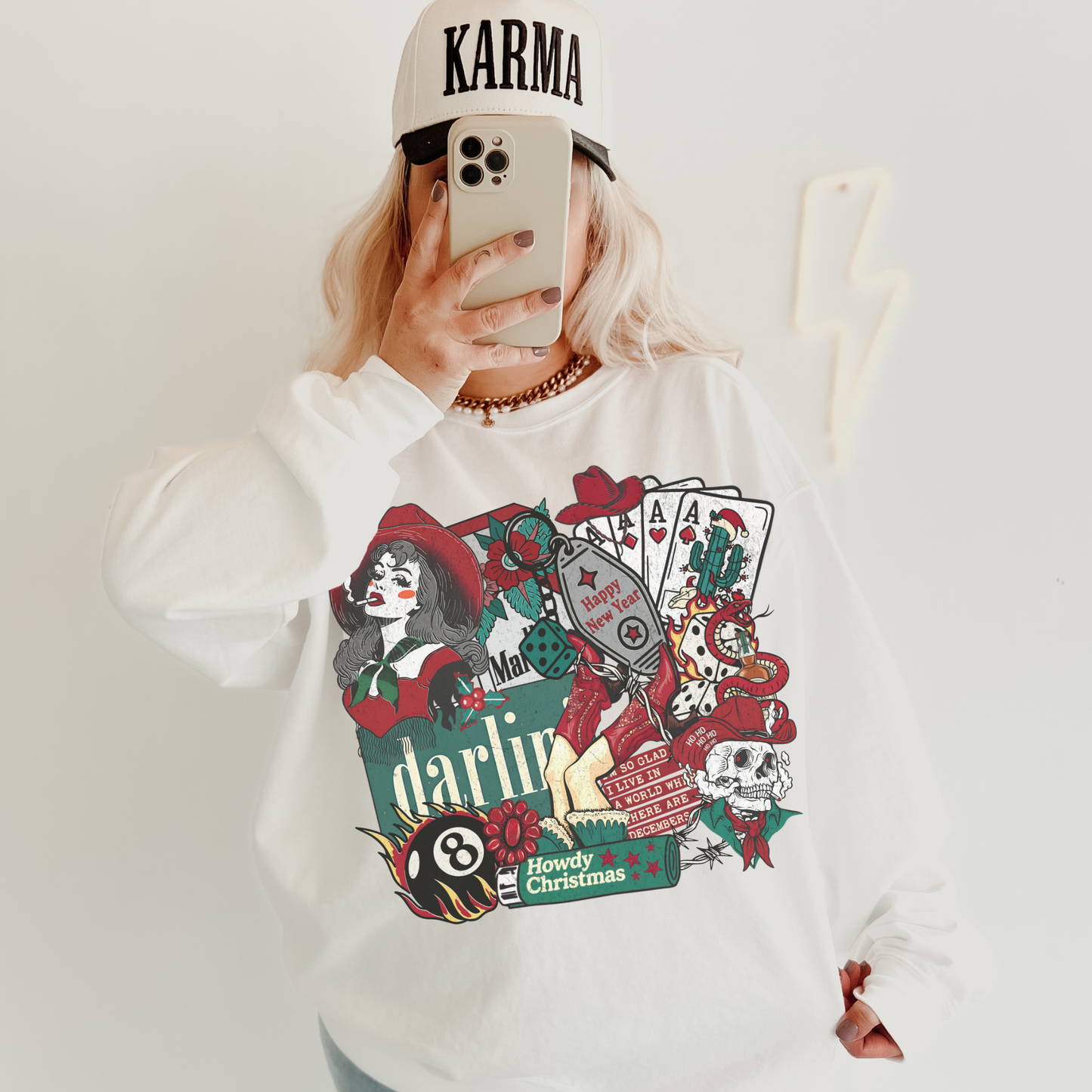 Cowgirl Christmas Collage Sweatshirt