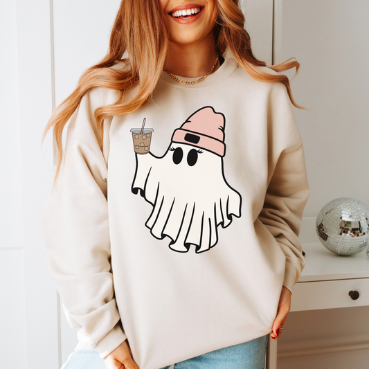 Ghost With Coffee Sweatshirt