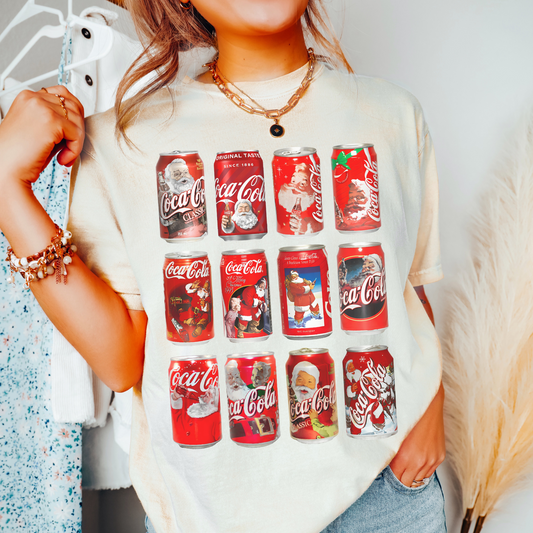 Santa Coke Can Christmas Tee