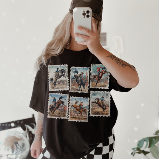Western Cowboy Postage Stamp Shirt