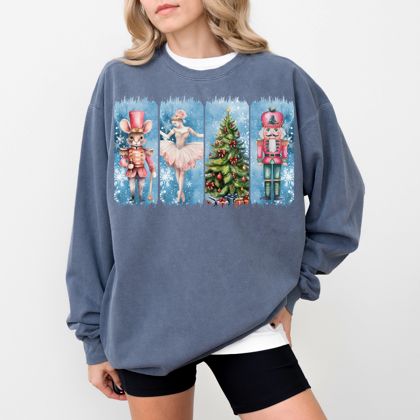 Watercolor Nutcracker Christmas Crewneck