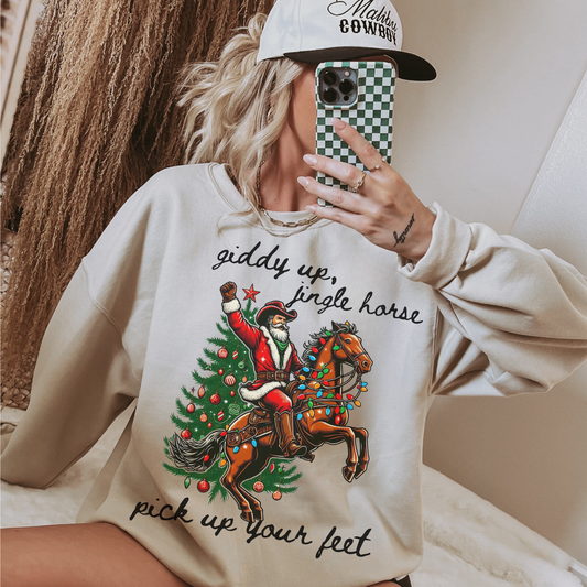 Giddy Up Jingle Horse Sweatshirt