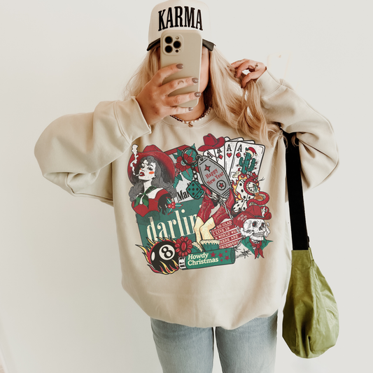 Cowgirl Christmas Collage Sweatshirt