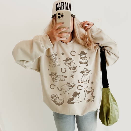 Western Cowboy Cat Sweatshirt