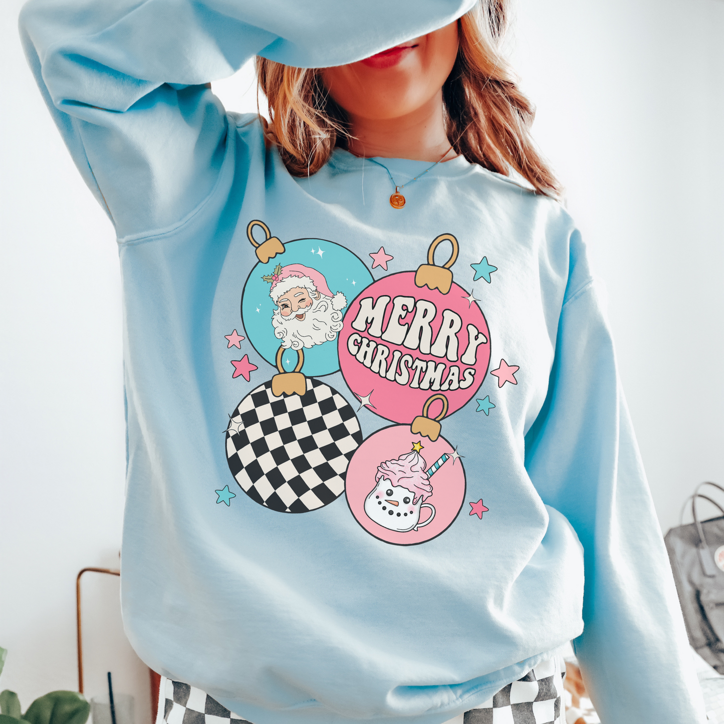 Preppy Christmas Ornament Sweatshirt