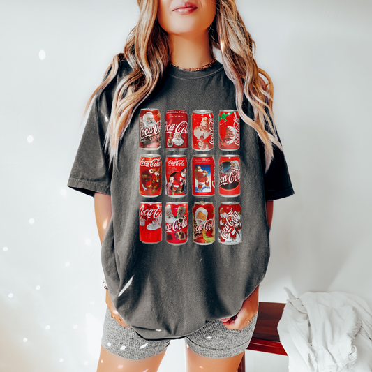 Santa Coke Can Christmas Tee