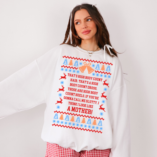 That's High Body Count Hair Ugly Christmas Sweater
