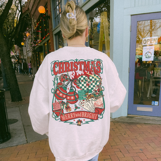 Retro Western Christmas Collage Sweatshirt