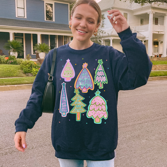 Preppy Christmas Tree Sweatshirt