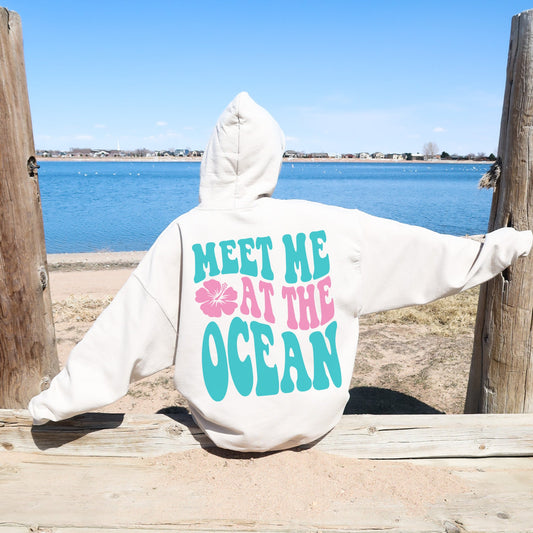 Retro Beachy Surf Hoodie VSCO Girl Oversized Preppy Sweatshirt Trendy Aesthetic Hoodie Coconut Girl Words On Back Preppy Clothes Teens