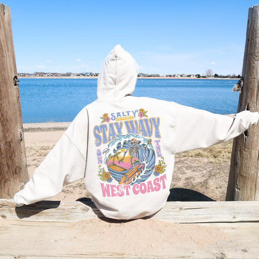 Retro Beach Surf Skeleton Hoodie VSCO Girl Oversized Preppy Sweatshirt Trendy Aesthetic Hoodie Coconut Girl Words On Back Preppy Clothes