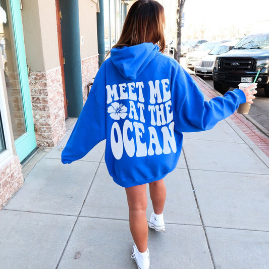 Retro Beachy Surf Hoodie VSCO Girl Oversized Preppy Sweatshirt Trendy Aesthetic Hoodie Coconut Girl Words On Back Preppy Clothes Teens