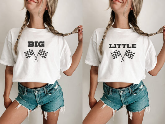 Big Little Checkered Flag Tees